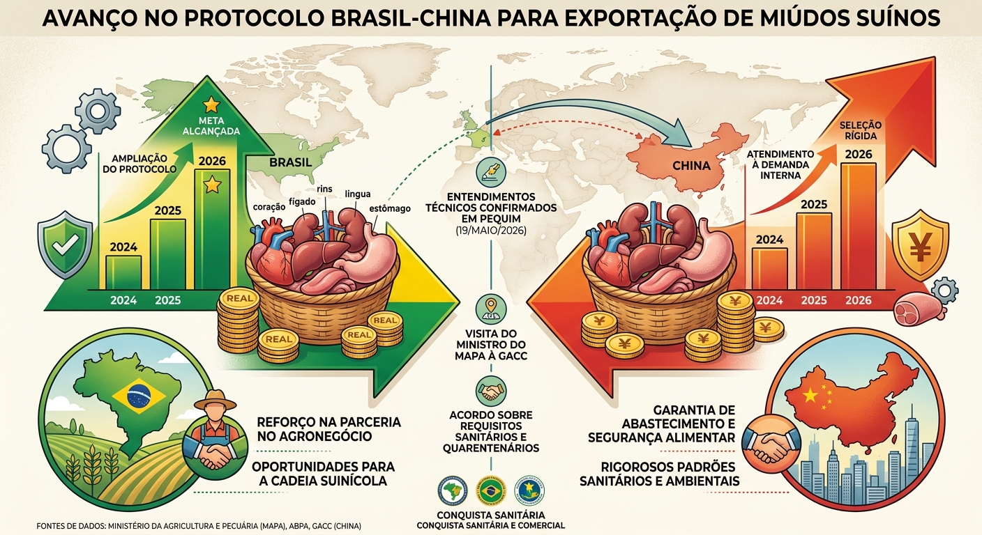 Imagem sobre exportação de miúdos suínos